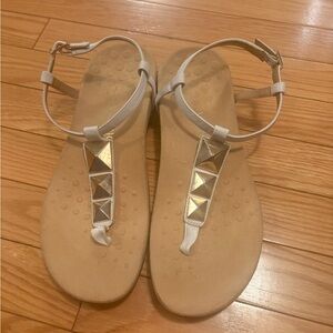Vionic Sandals White with Gold Accents